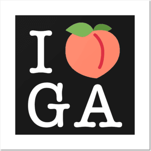 I Peach Georgia (White Lettering) Posters and Art